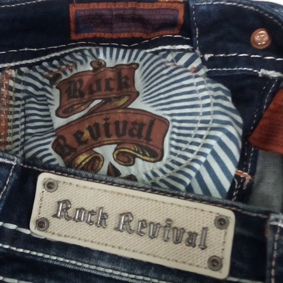 Rock Revival NWOT Women's 26 Amy Skinny Embroidered Rhinestones - Picture 8 of 9